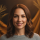 Headshot of a smiling woman in her late 30s, conveying satisfaction and trust.
